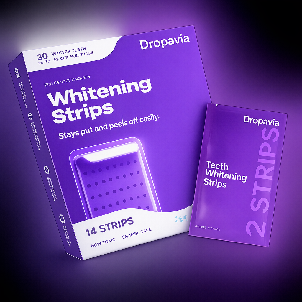 Teeth Whitening Strips By Dropavia – Visible Results in 30 Minutes