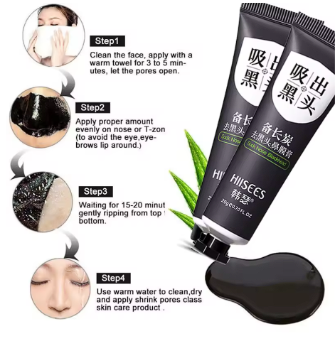 Masque Peel-Off au Charbon Actif – Anti Points Noirs & Pores Dilatés